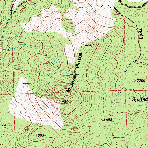 Topographic Map of Maiers Butte, OR