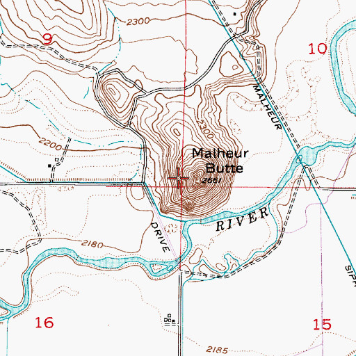 Topographic Map of Malheur Butte, OR