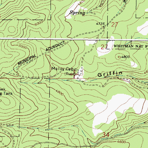 Topographic Map of Malloy Cabin, OR
