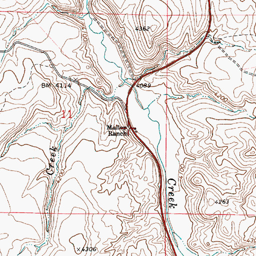 Topographic Map of Malloy Ranch, OR