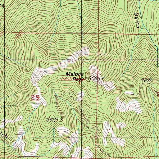 Topographic Map of Maloney Peak, OR
