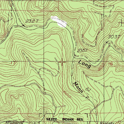 Topographic Map of Mann Creek, OR