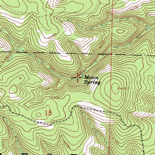 Topographic Map of Mann Spring, OR