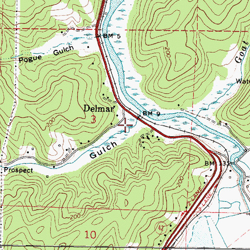 Topographic Map of Manning Gulch, OR