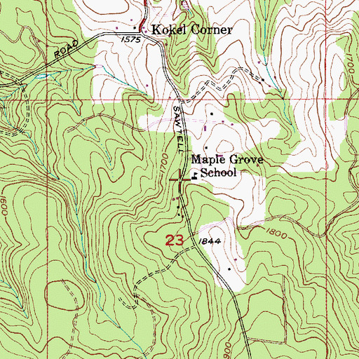 Topographic Map of Maple Grove Elementary School, OR