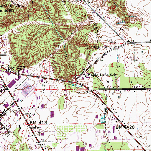 Topographic Map of Maple Lane School (historical), OR