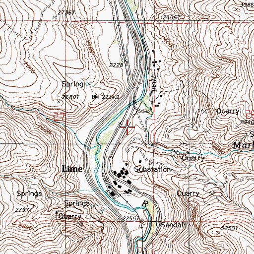 Topographic Map of Marble Creek, OR