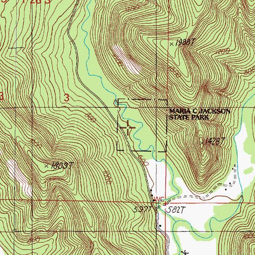 Topographic Map of Maria C Jackson State Park, OR