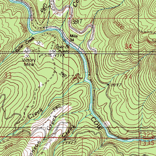 Topographic Map of Marion Creek, OR