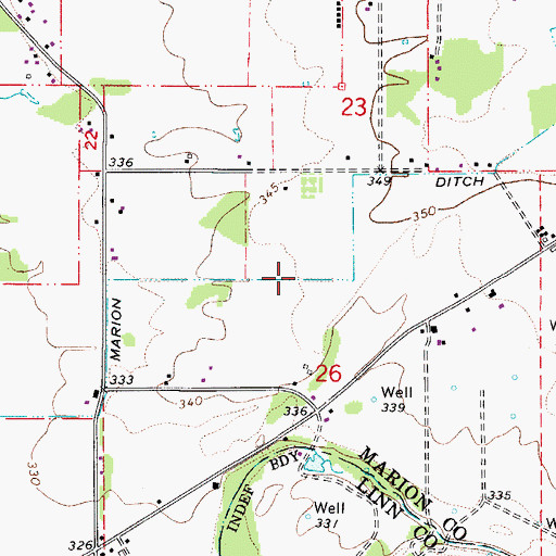 Topographic Map of Marion Ditch, OR