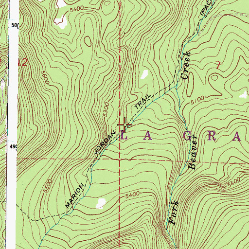 Topographic Map of Marion Jordan Trail, OR
