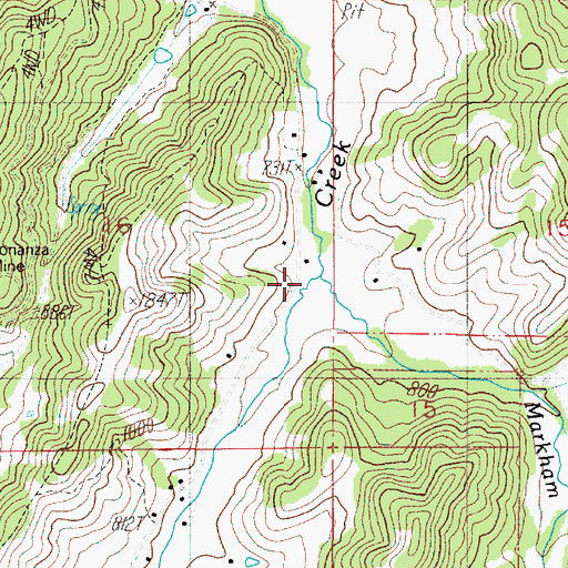 Topographic Map of Markham Creek, OR