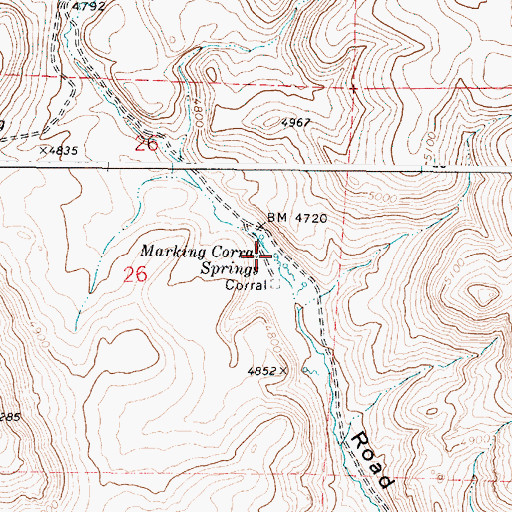 Topographic Map of Marking Corral Springs, OR