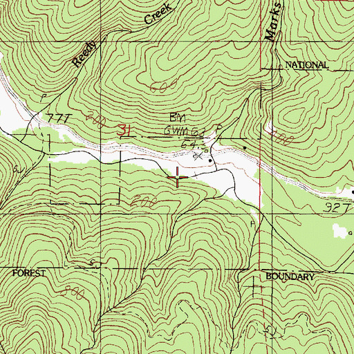 Topographic Map of Marks Creek, OR