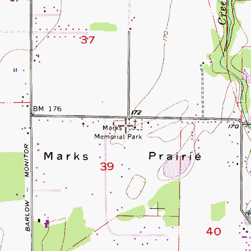 Topographic Map of Marks Memorial Park, OR