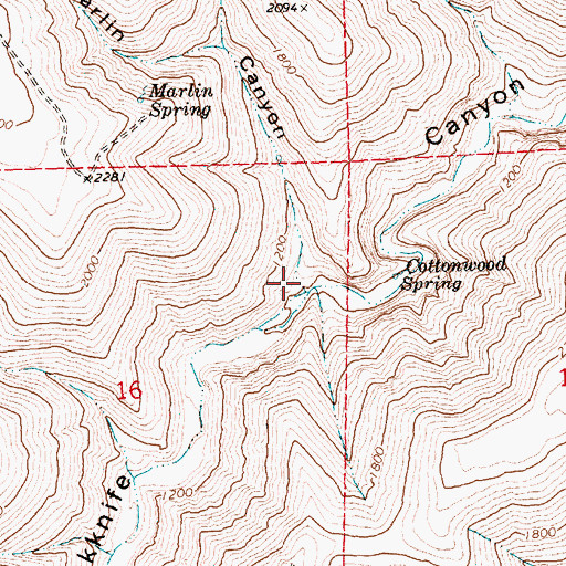 Topographic Map of Marlin Canyon, OR