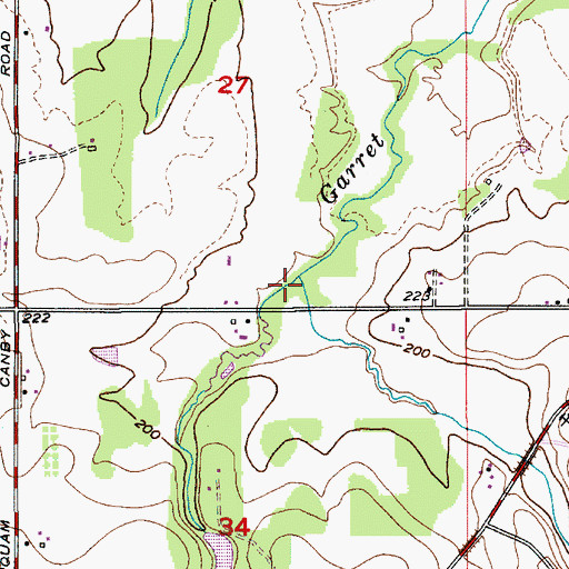 Topographic Map of Marquam Creek, OR