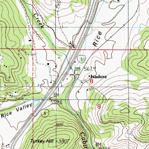 Topographic Map of Marsh Creek, OR