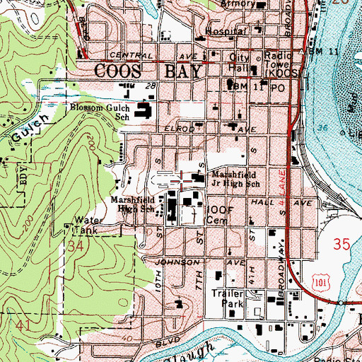 Topographic Map of Resource Link Charter School, OR