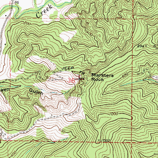 Topographic Map of Marsters Rock, OR