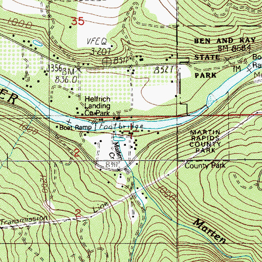 Topographic Map of Marten Creek, OR