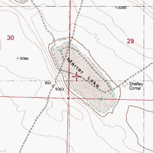 Topographic Map of Marter Lake, OR