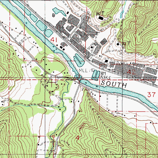 Topographic Map of Martha Rice Bridge, OR