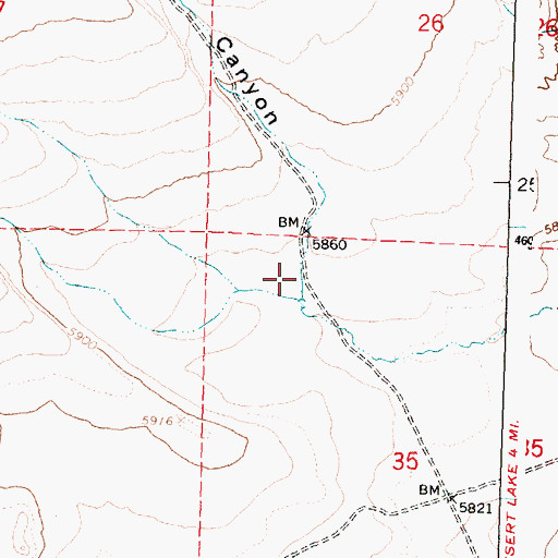 Topographic Map of Martin Canyon, OR