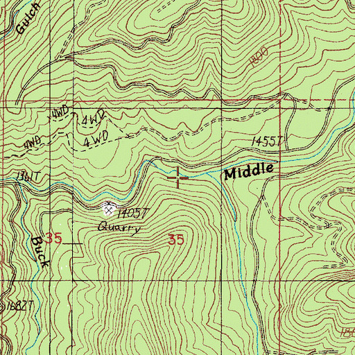 Topographic Map of Martin Creek, OR