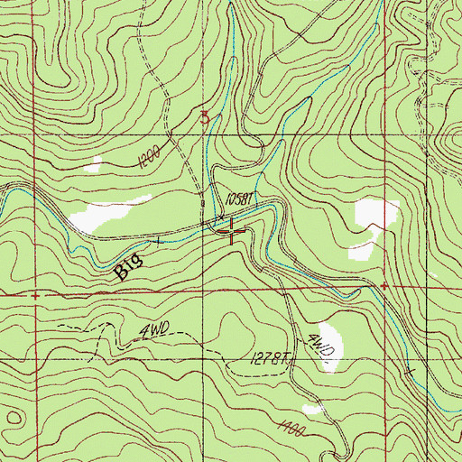 Topographic Map of Martin Creek, OR