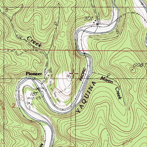 Topographic Map of Martin Creek, OR
