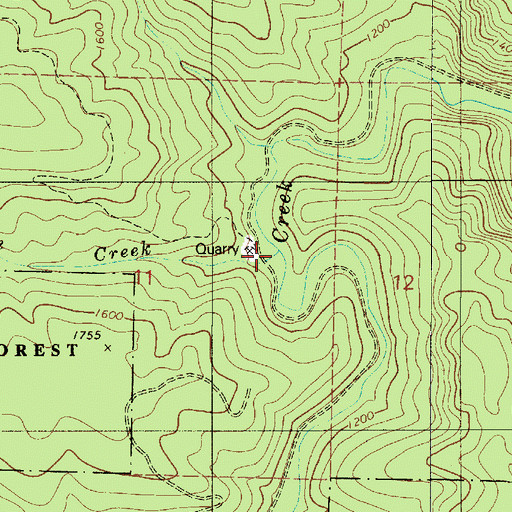 Topographic Map of Martin Creek, OR