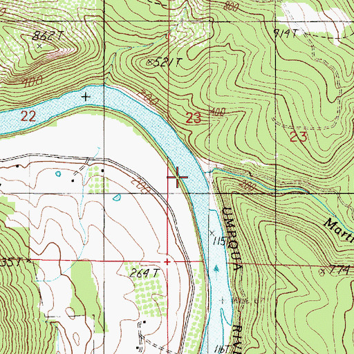 Topographic Map of Martin Creek, OR