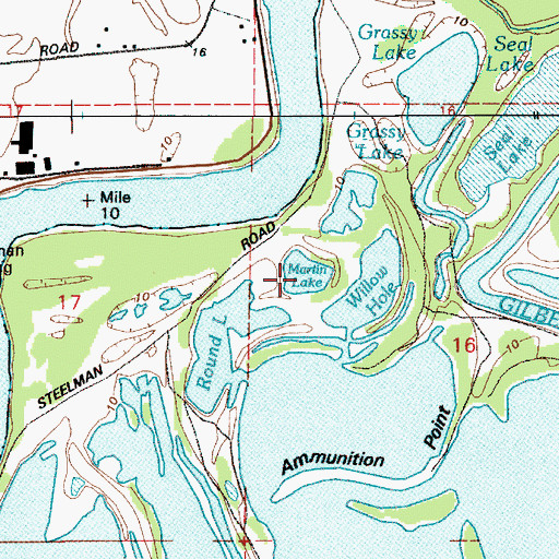 Topographic Map of Martin Lake, OR