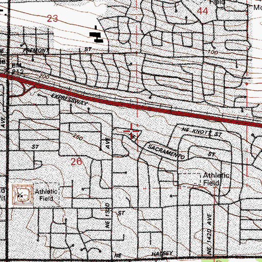 Topographic Map of Western States Chiropractic College, OR