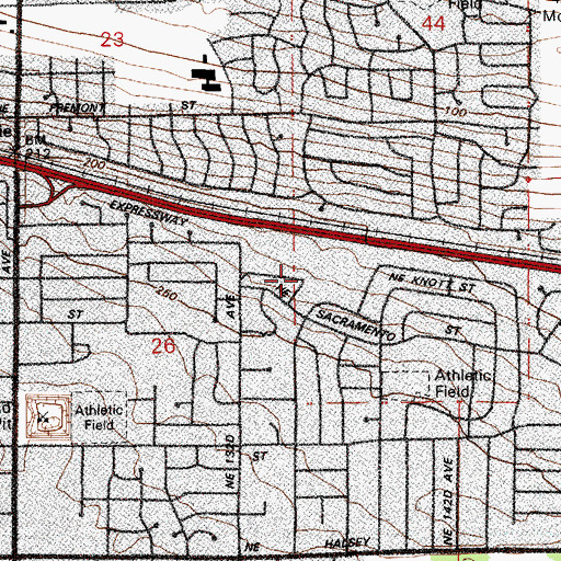 Topographic Map of Western States Chiropractic College, OR