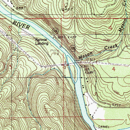Topographic Map of Mason Creek, OR