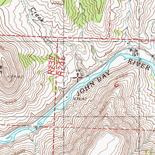 Topographic Map of Mathas Creek, OR