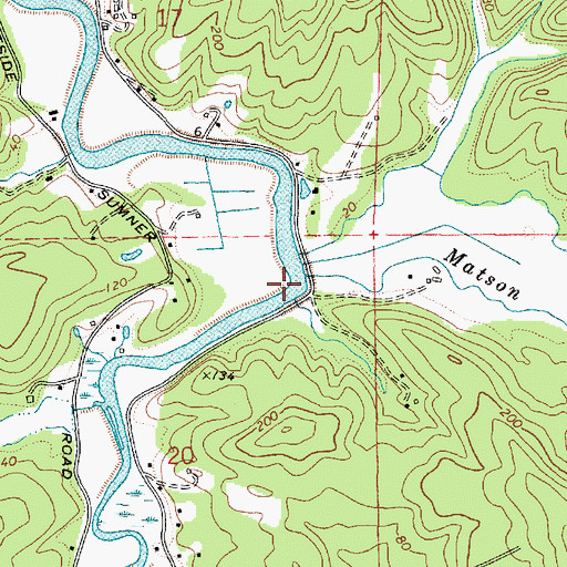 Topographic Map of Matson Creek, OR