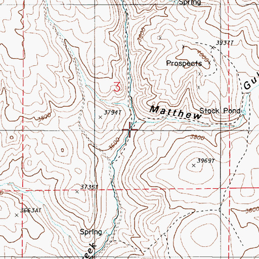 Topographic Map of Matthew Gulch, OR