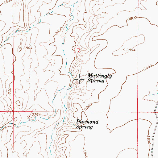 Topographic Map of Mattingly Spring, OR