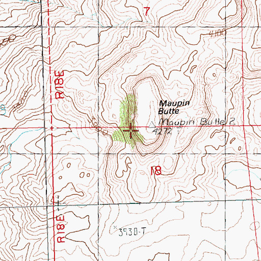 Topographic Map of Maupin Butte, OR