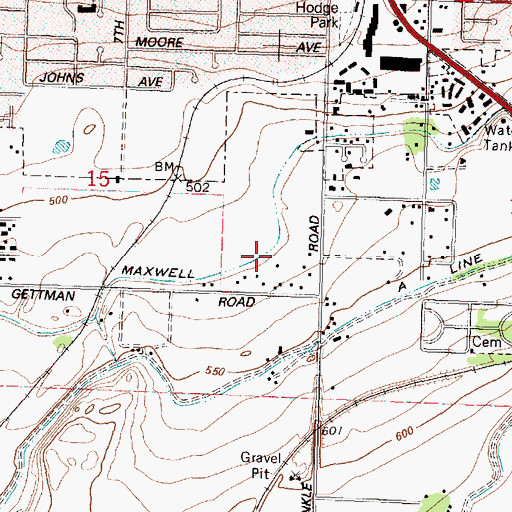 Topographic Map of Maxwell Canal, OR