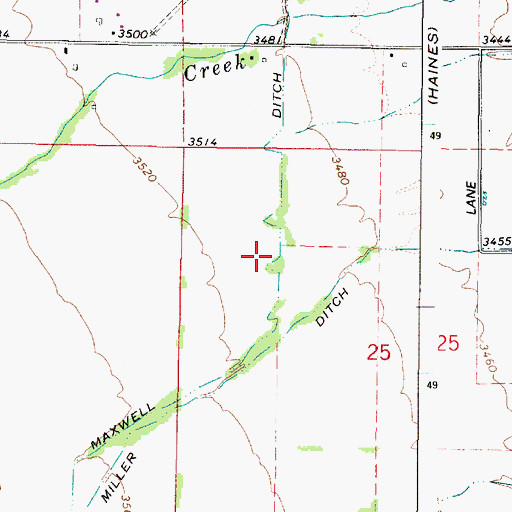 Topographic Map of Maxwell Ditch, OR