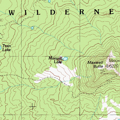 Topographic Map of Maxwell Lake, OR