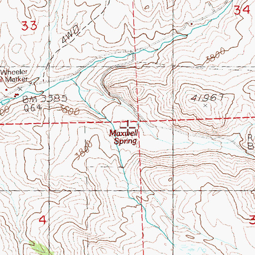Topographic Map of Maxwell Spring, OR