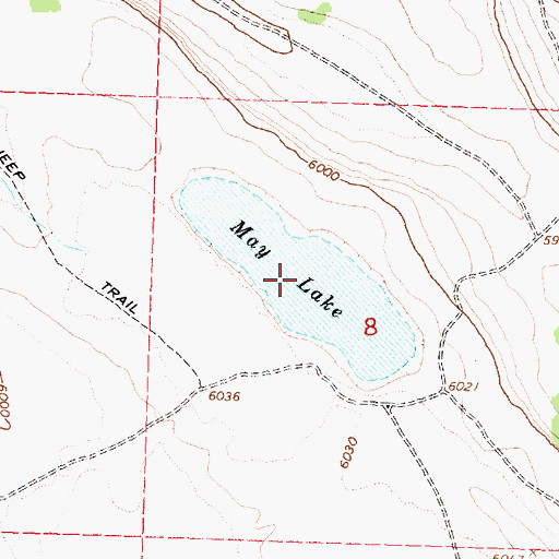 Topographic Map of May Lake, OR