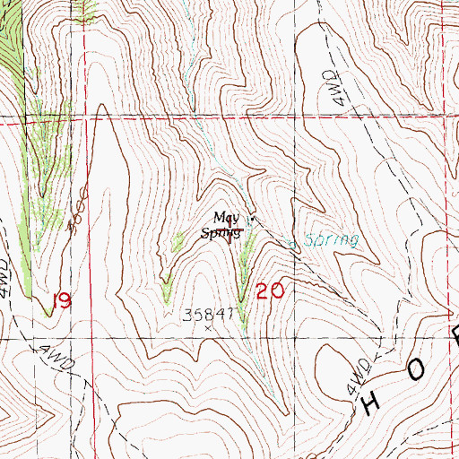 Topographic Map of May Spring, OR