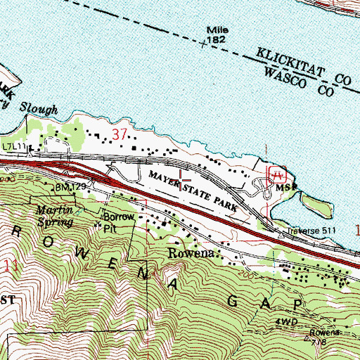 Topographic Map of Mayer State Park, OR
