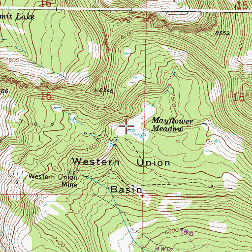 Topographic Map of Mayflower Meadow, OR